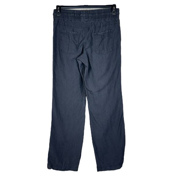 Athleta SZ 6 Lakeside Linen Pants Pull-On Pocket Wide Leg Drawstring Flint Grey - Picture 4 of 8